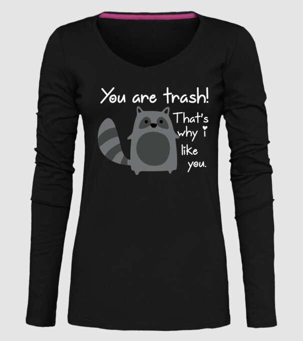 You are trash! model negru pe tricou