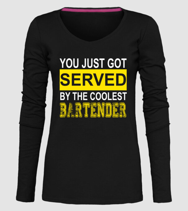 You just got served by the coolest bartender model negru pe tricou
