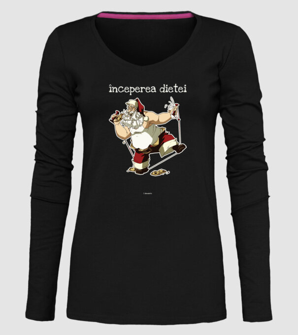 începerea dietei - 1 ianuarie model negru pe tricou