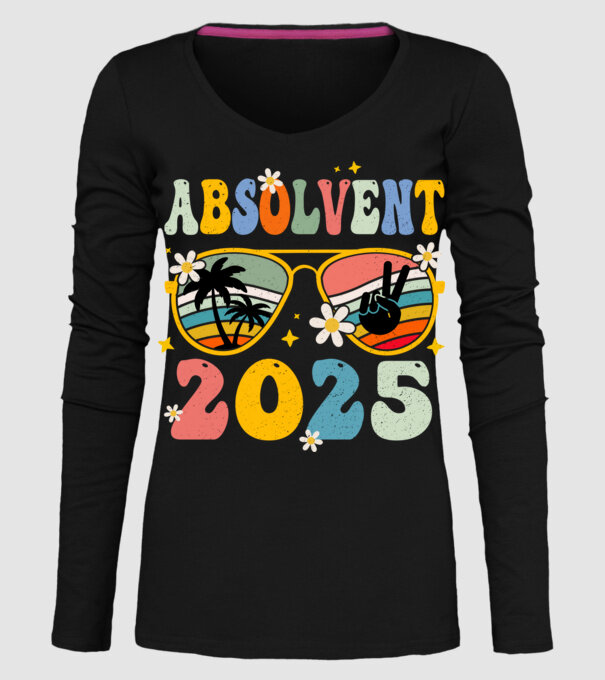 Absolvent 2025 model negru pe tricou
