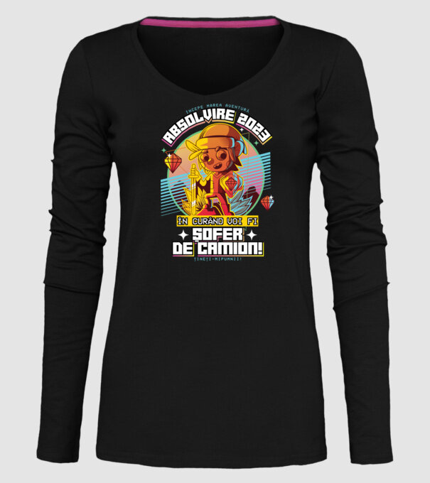 absolvire 2023 șofer de camion model negru pe tricou