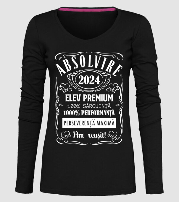 Absolvire Premium model negru pe tricou