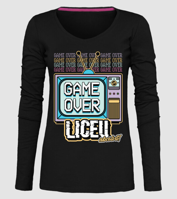 Absolvire retro liceu model negru pe tricou
