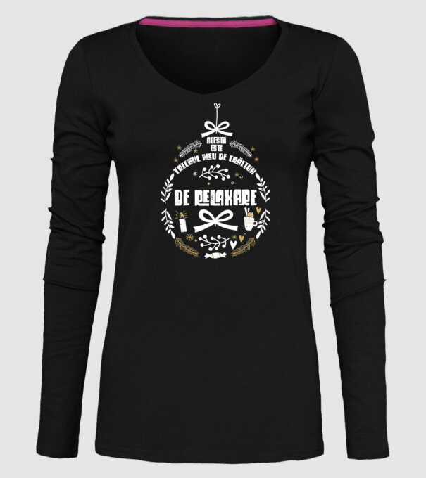 acesta este tricoul meu de Crăciun_ de relaxare model negru pe tricou