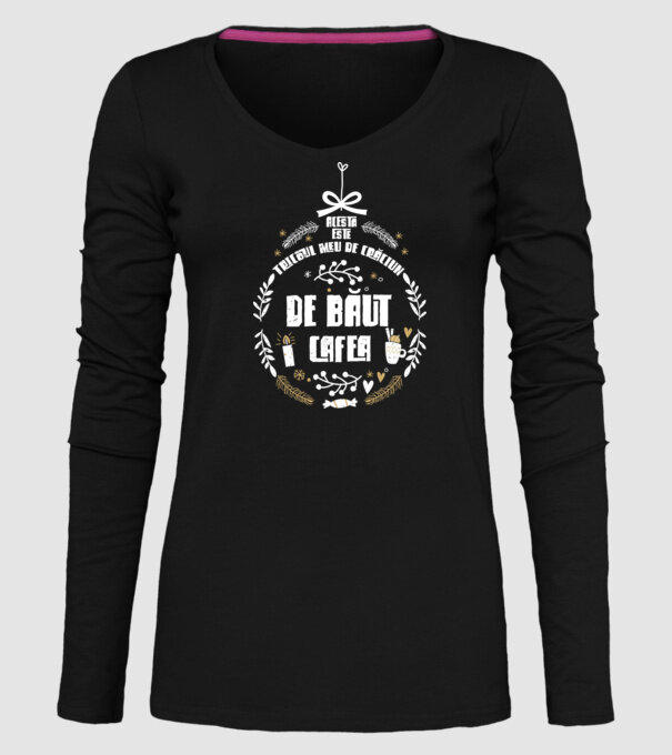 acesta este tricoul meu de Crăciun_de băut cafea model negru pe tricou