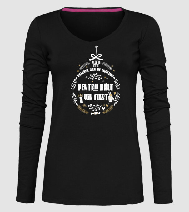 acesta este tricoul meu de Crăciun_pentru băut vin fiert model negru pe tricou
