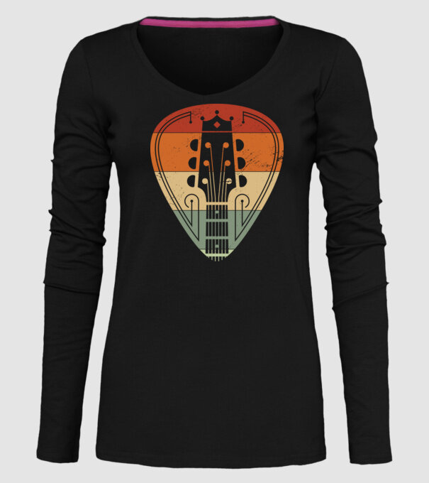 acoustic guitarist model negru pe tricou