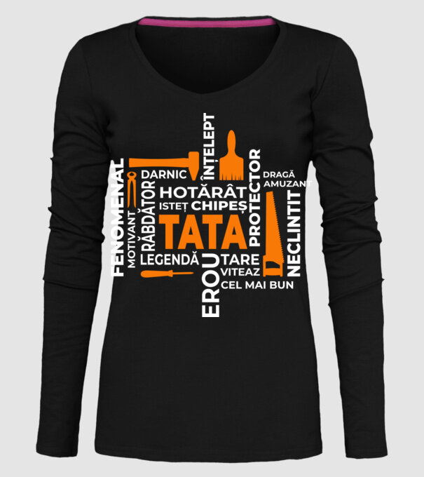 Acronimele tatălui model negru pe tricou