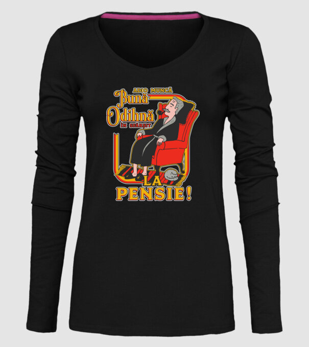 Adio muncă, bună odihnă! în sfârșit, la pensie! model negru pe tricou