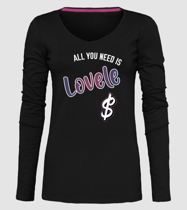 All you need is lovele model negru pe tricou