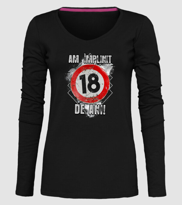 Am împlinit 18 de ani! model negru pe tricou