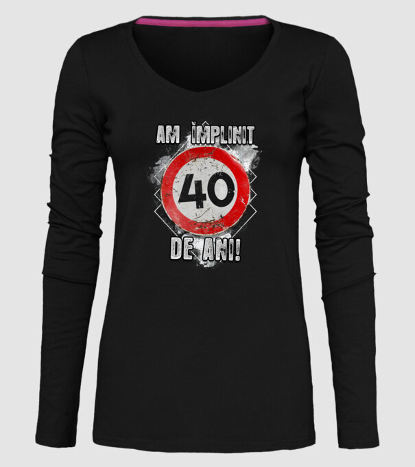 Am împlinit 40 de ani! model negru pe tricou