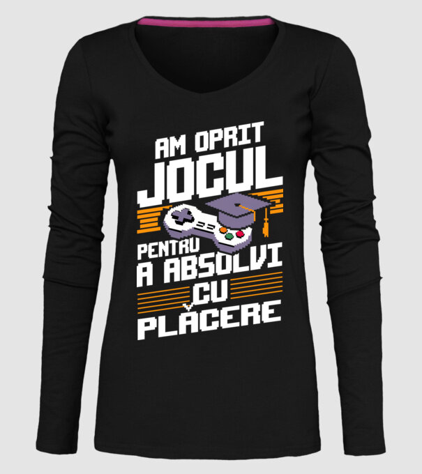 Am oprit jocul absolvent negru model negru pe tricou