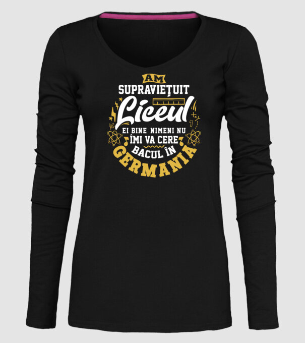 Am supraviețuit liceul model negru pe tricou