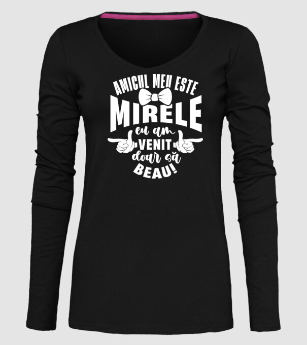 Amicul meu este mirele model negru pe tricou