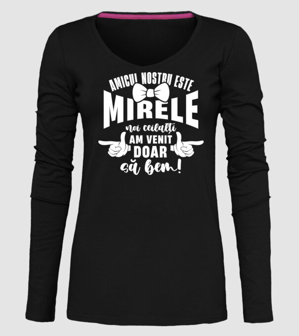 Amicul nostru este mirele model negru pe tricou
