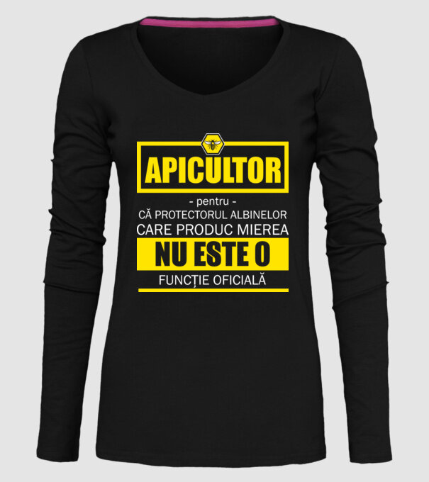 apicultor - pentru că protectorul albinelor care produc mierea nu este o funcție oficială model negru pe tricou