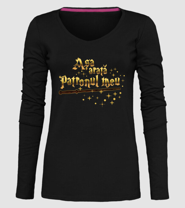 Așa arată patronul meu model negru pe tricou
