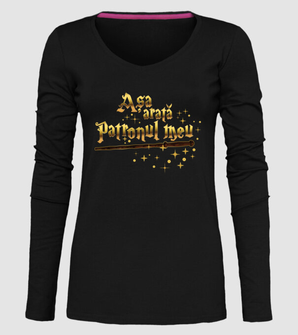 Așa arată patronul meu model negru pe tricou