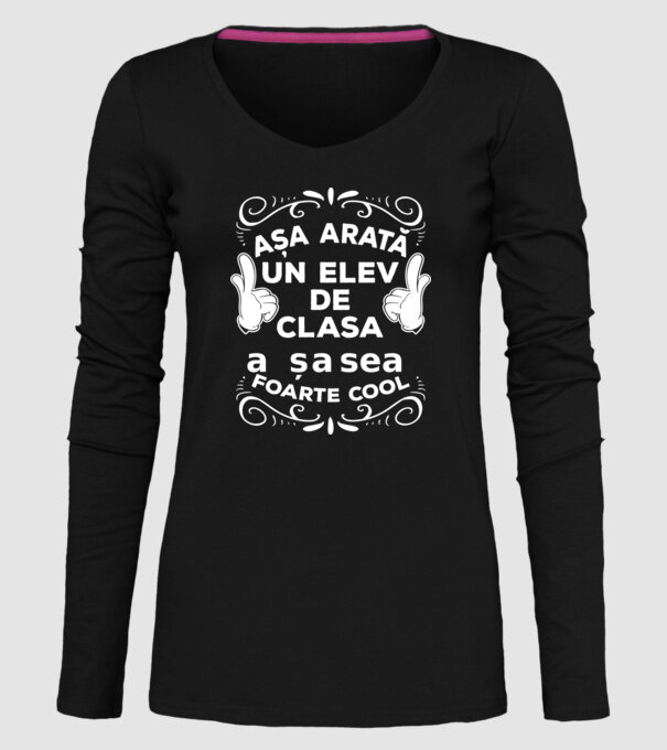 Așa arată un elev de clasa a șasea foarte cool model negru pe tricou