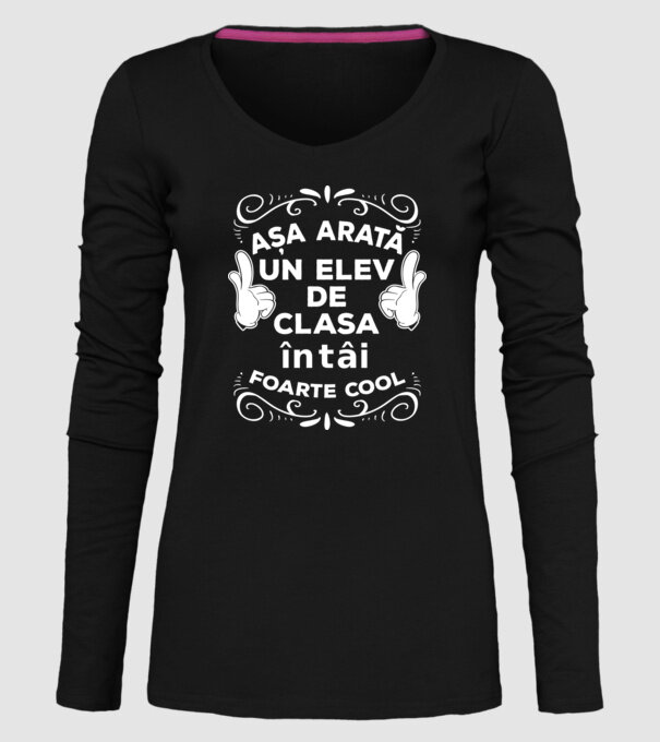 Așa arată un elev de clasa întâi foarte cool model negru pe tricou