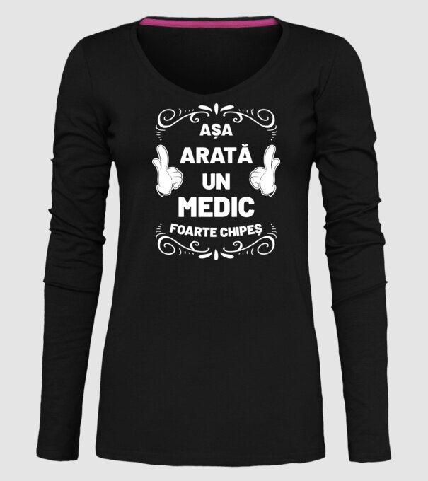 Așa arată un medic foarte chipeș model negru pe tricou
