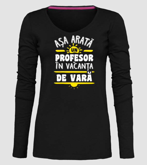 așa arată un profesor în vacanță de vară model negru pe tricou