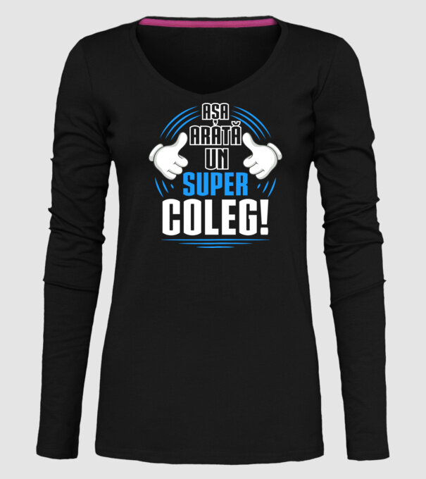 Așa arată un super coleg D4769145 model negru pe tricou