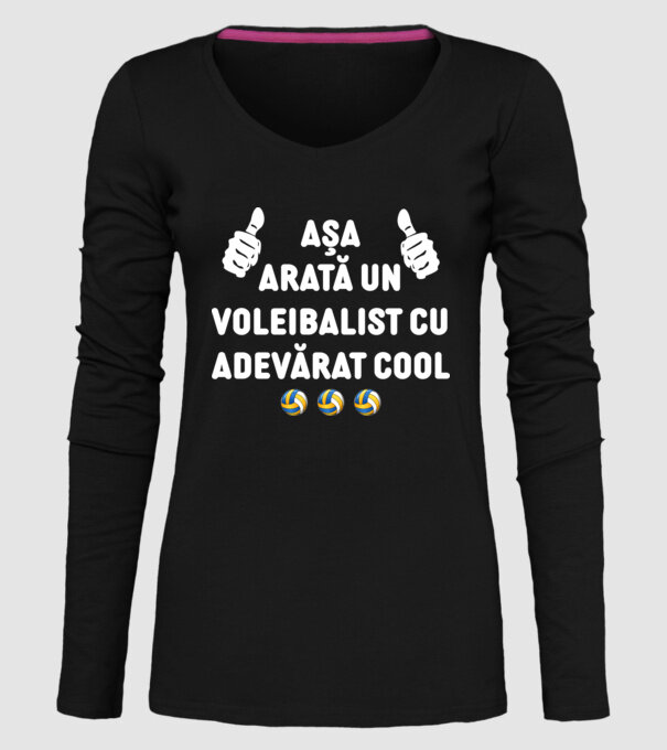 Așa arată un voleibalist cu adevărat cool model negru pe tricou