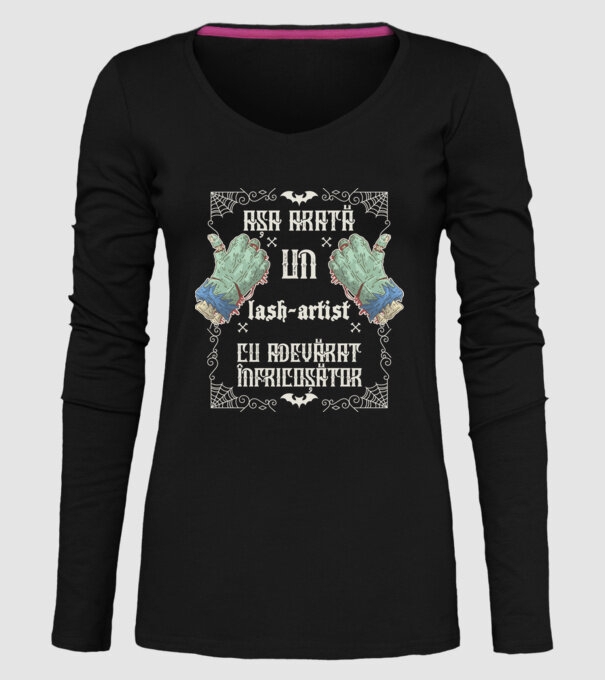 Așa arată un LASH-ARTIST cu adevărat înfricoșător model negru pe tricou