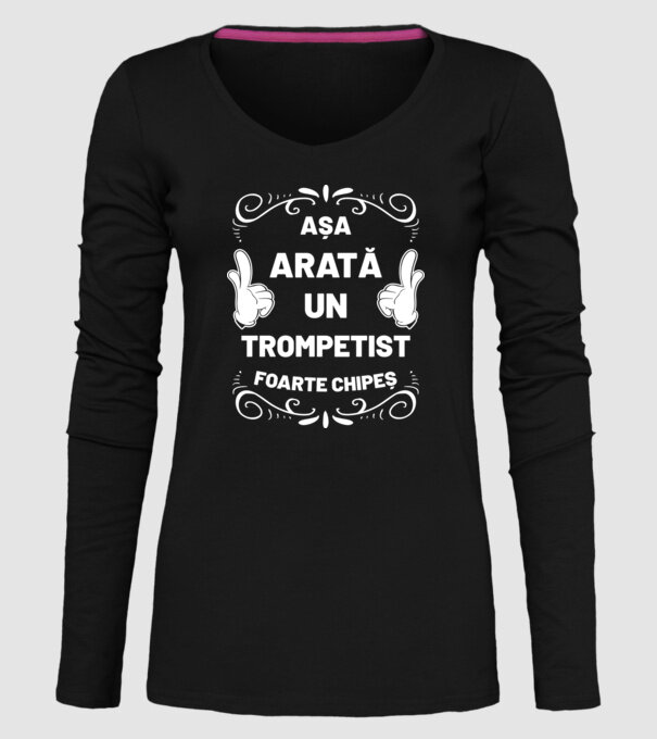 așa arată un trompetist foarte chipeș model negru pe tricou