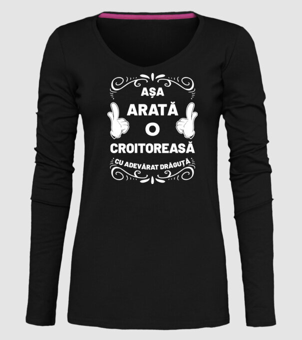 așa arată o croitoreasă cu adevărat drăguță model negru pe tricou