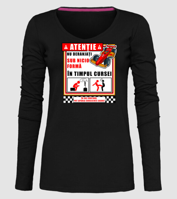 atenție model negru pe tricou