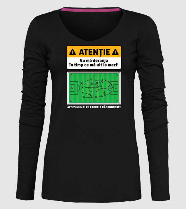 Atenție - Nu mă deranja, în timp ce mă uit la meci model negru pe tricou
