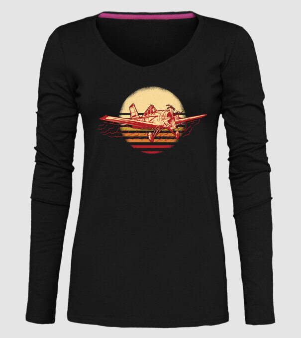 Avioane model negru pe tricou