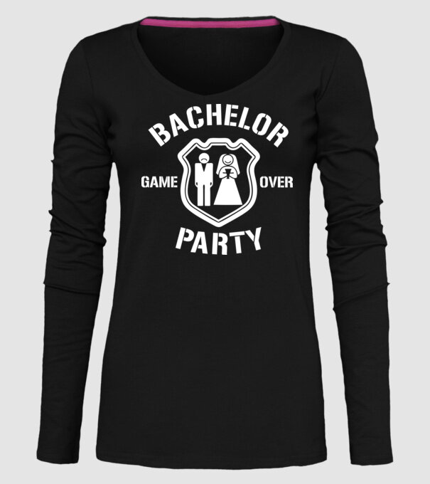 Bachelor Party Game Over model negru pe tricou