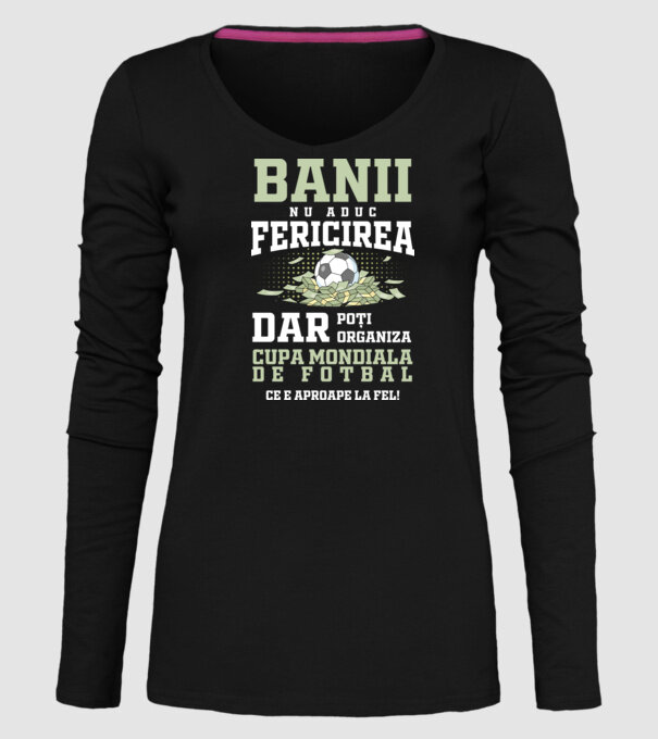 Banii nu aduc fericirea model negru pe tricou
