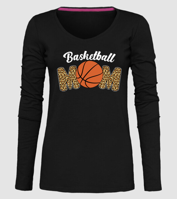 Basketball Mom model negru pe tricou