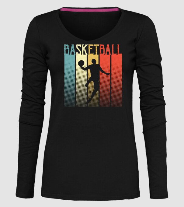 basketball vintage model negru pe tricou