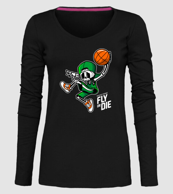 Basketbone model negru pe tricou