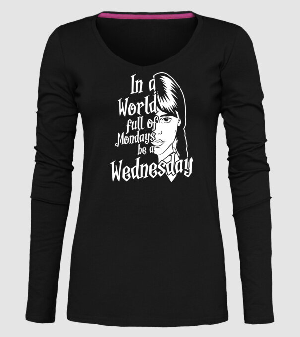 Be a Wednesday model negru pe tricou