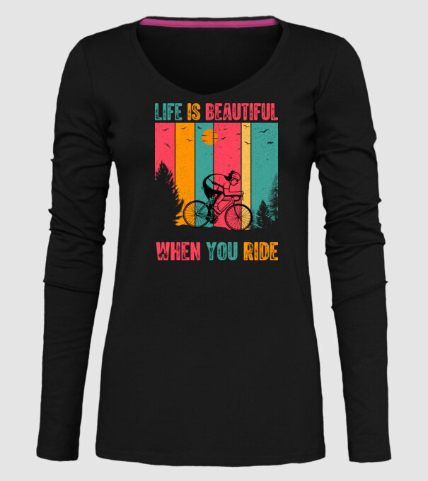 Beautiful ride model negru pe tricou