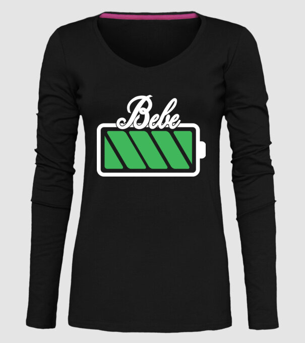 Bebe încărcat model negru pe tricou