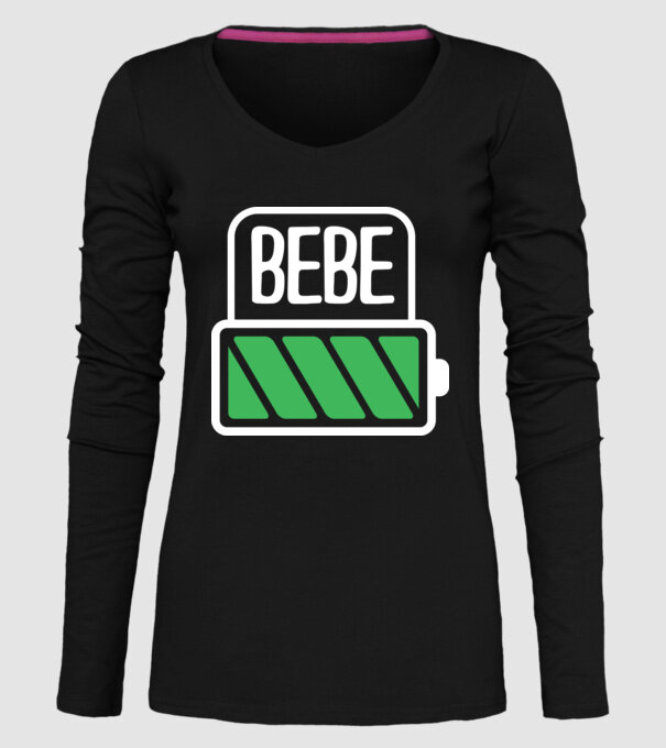 Bebe încărcat model negru pe tricou
