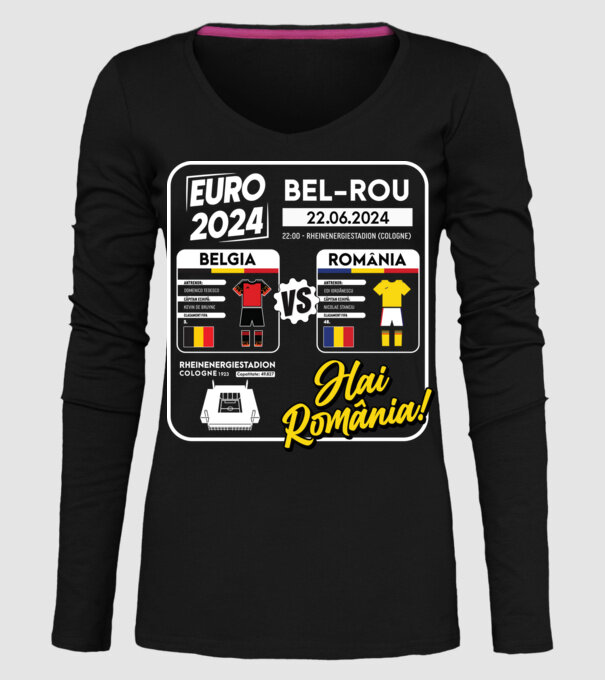 BEL-ROM euro 2024 calendar model negru pe tricou