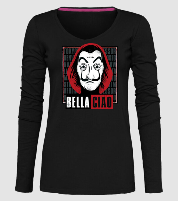bella ciao dali model negru pe tricou