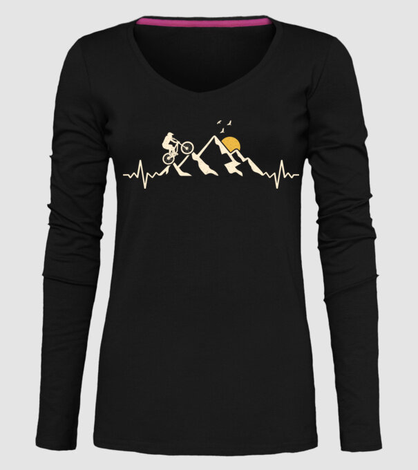 Bike heartbeat model negru pe tricou
