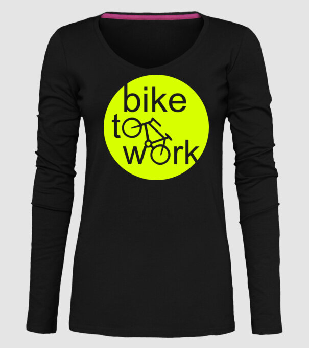 bike to work model negru pe tricou