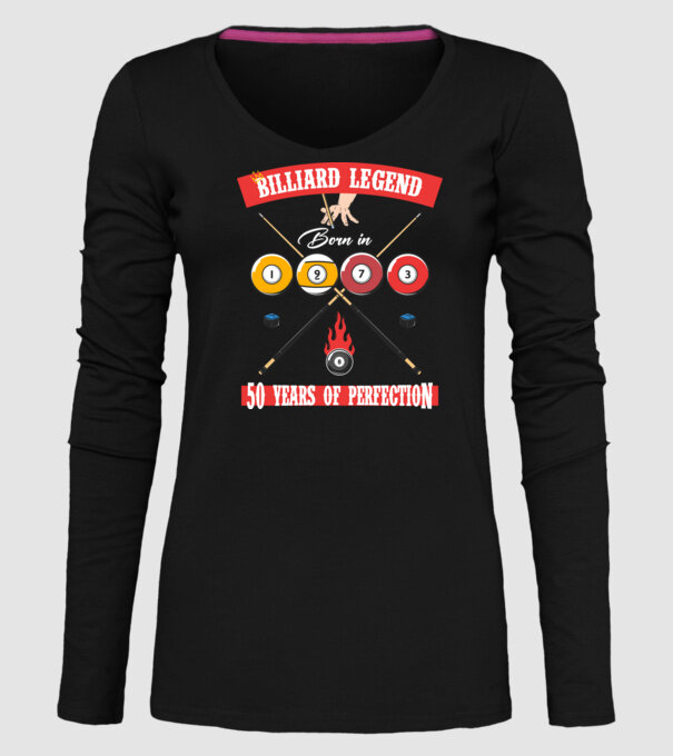 Billiard legend born in 1973 model negru pe tricou