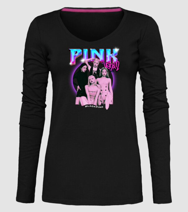 BLACKPINK pink venom model negru pe tricou